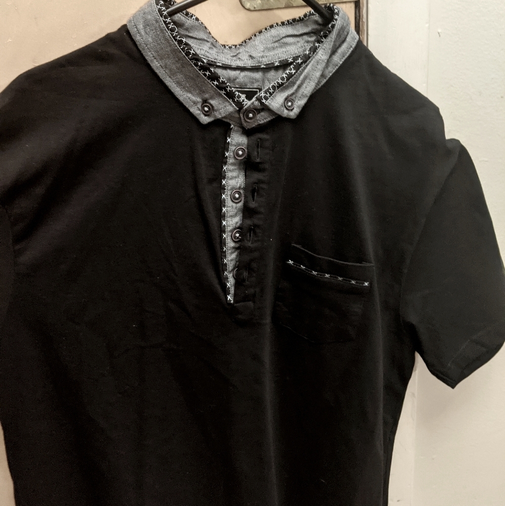 Black dress polo